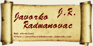 Javorko Radmanovac vizit kartica